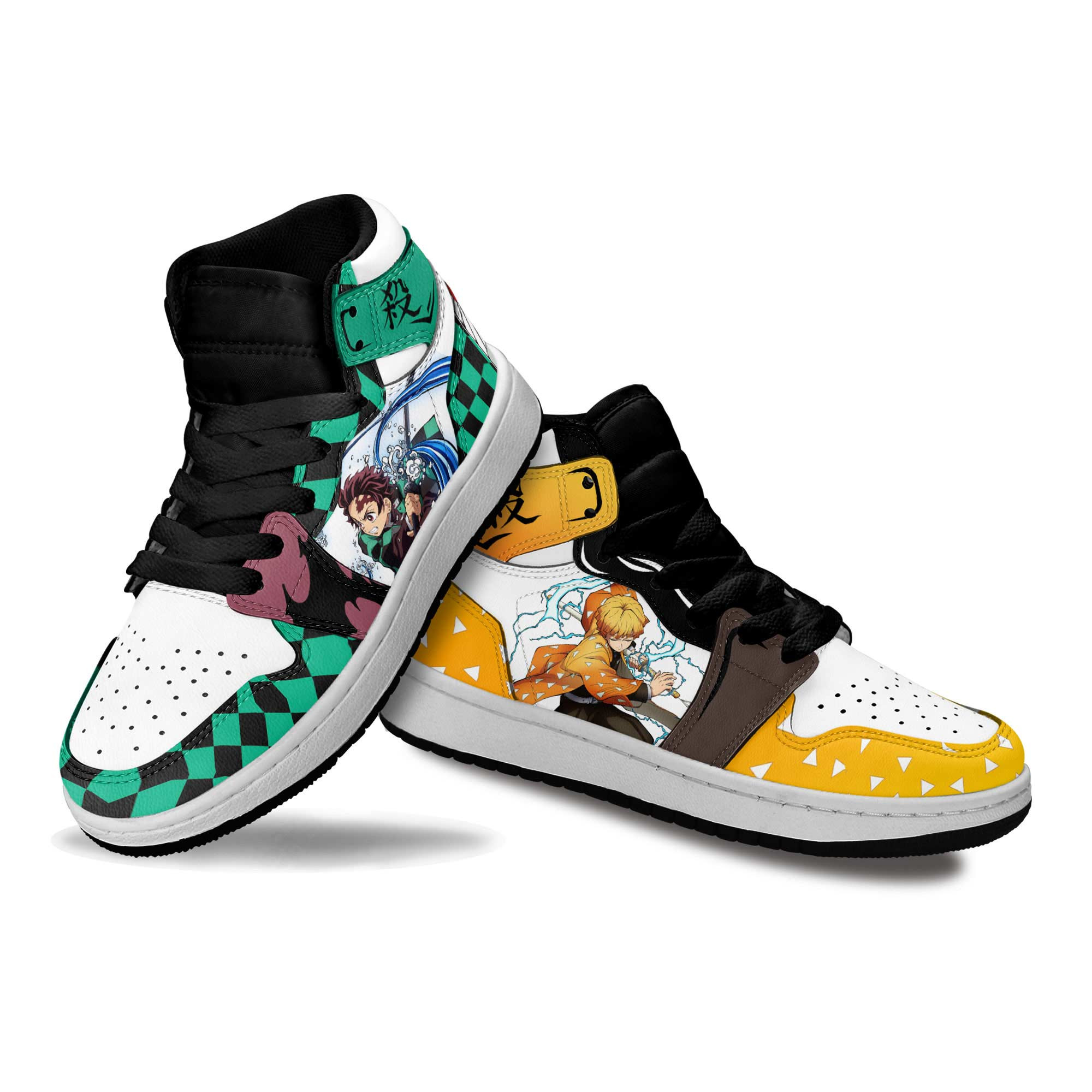 Zenitsu and Tanjiro Kids Sneakers Custom Anime Demon Slayer Shoes For Kids