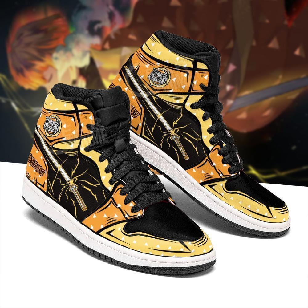 Zenitsu Blade JD1s Sneakers Nichirin Sword Demon Slayer Anime Shoes, Air Jordan Hightop