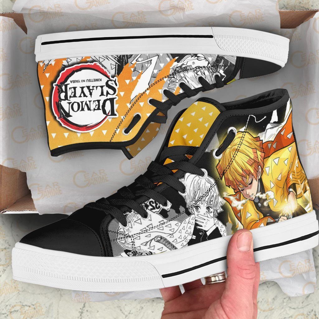 Zenitsu High Top Shoes Custom Anime Demon Slayer Sneakers