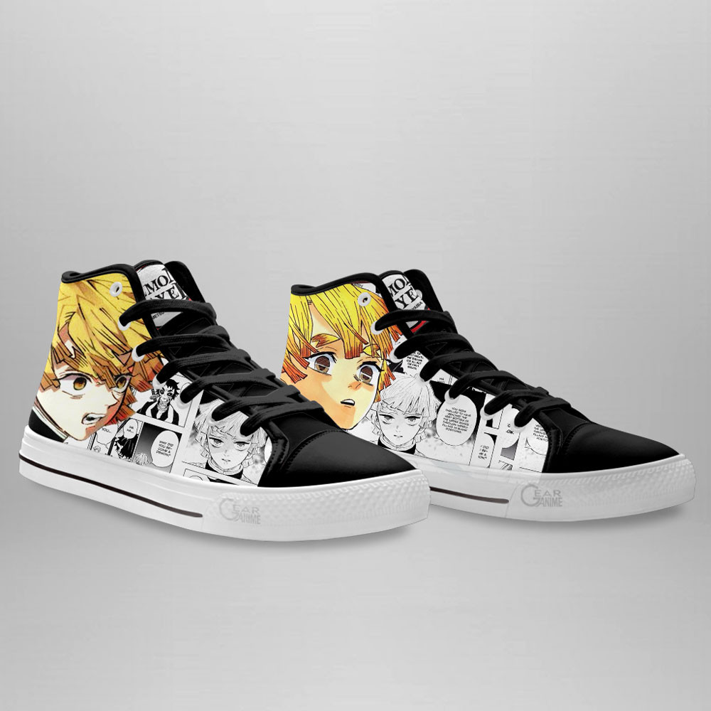 Zenitsu High Top Shoes Demon Slayer Custom Anime Sneakers Mix Manga