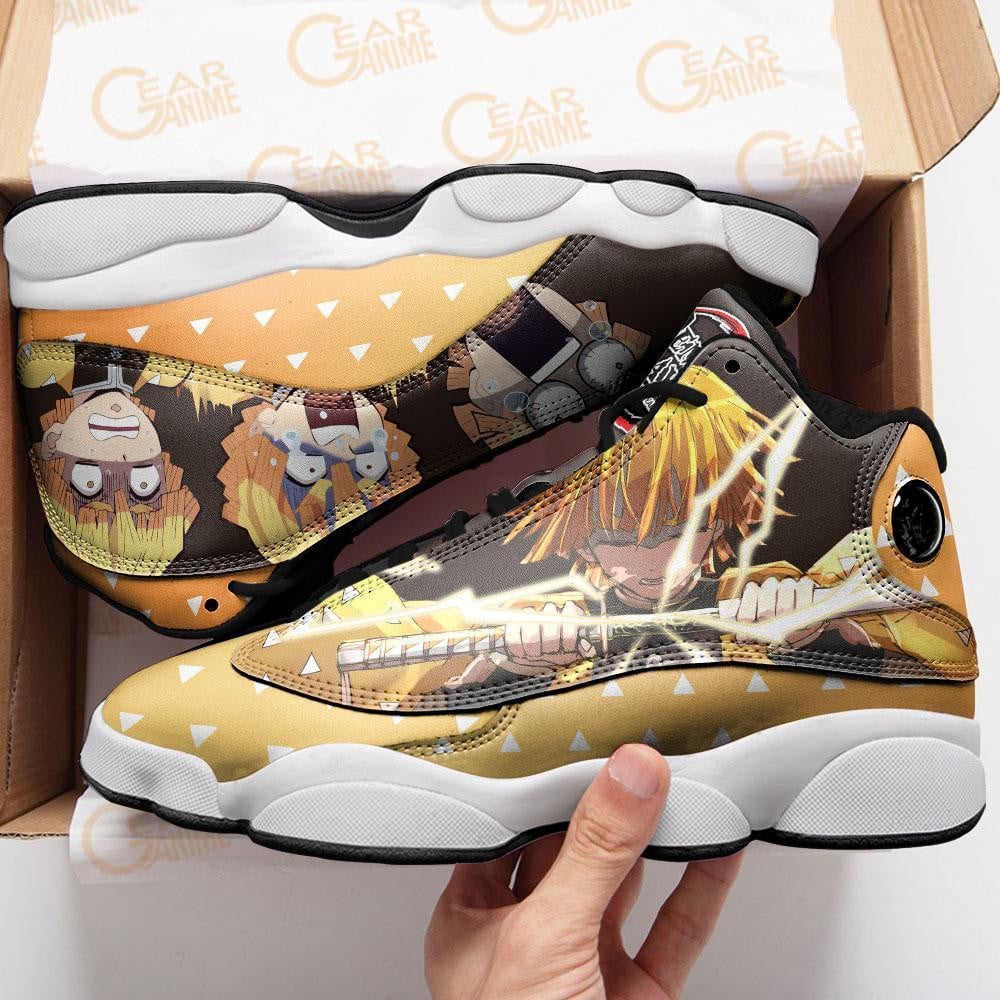 Zenitsu JD13 Sneakers Cool Funny Face Custom Anime Demon Slayer Shoes