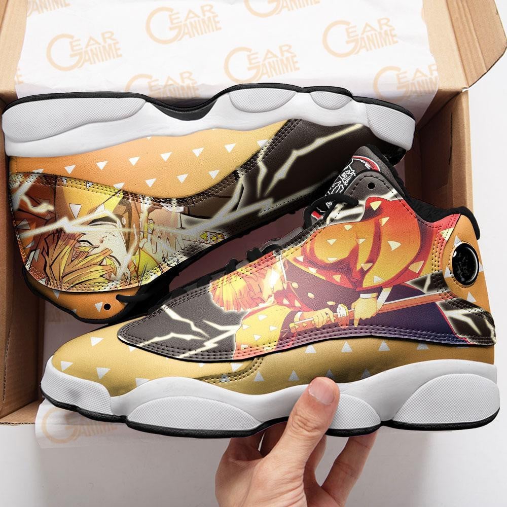 Zenitsu JD13 Sneakers Thunder Breathing Custom Anime Demon Slayer Shoes