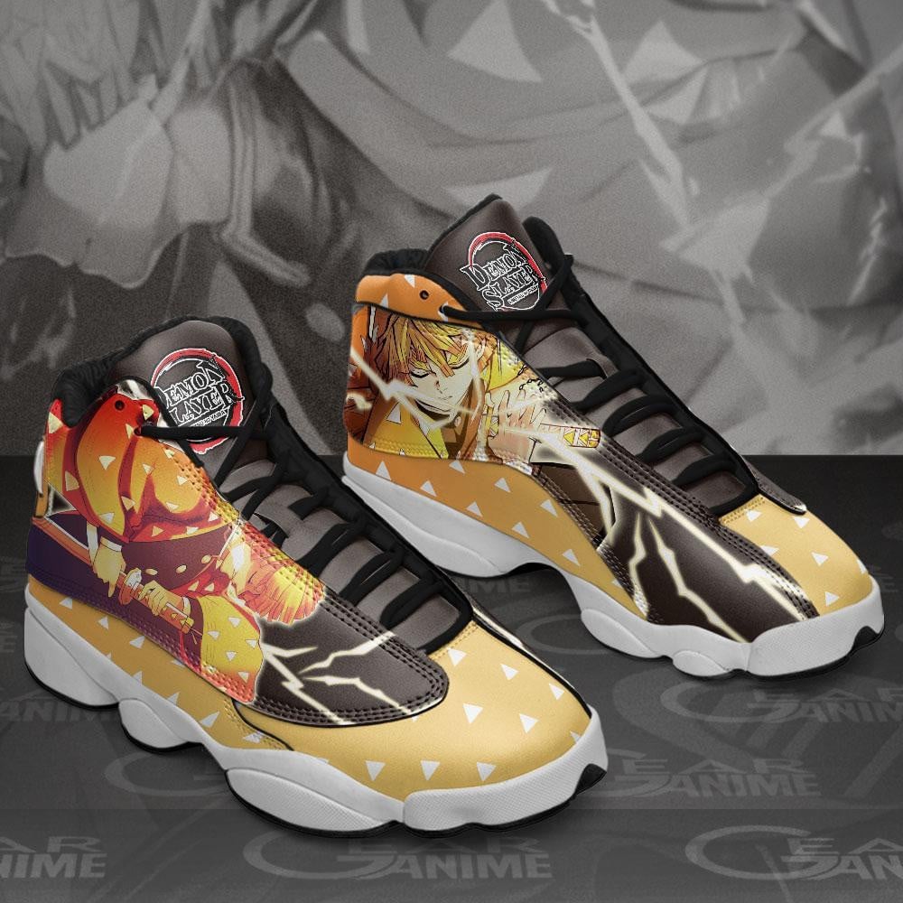 Zenitsu JD13 Sneakers Thunder Breathing Custom Anime Demon Slayer Shoes