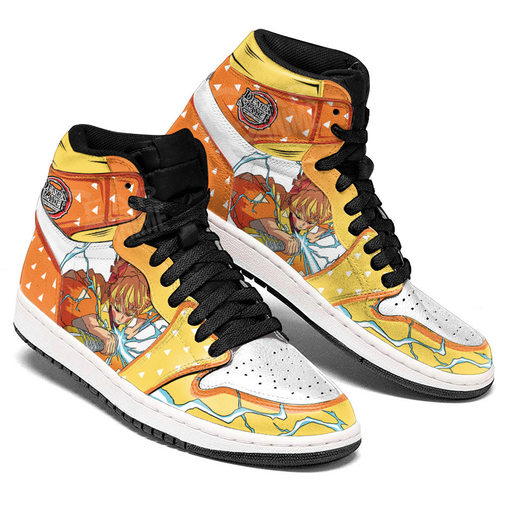 Zenitsu JD1s Sneakers Demon Slayer Anime Shoes, Air Jordan Hightop