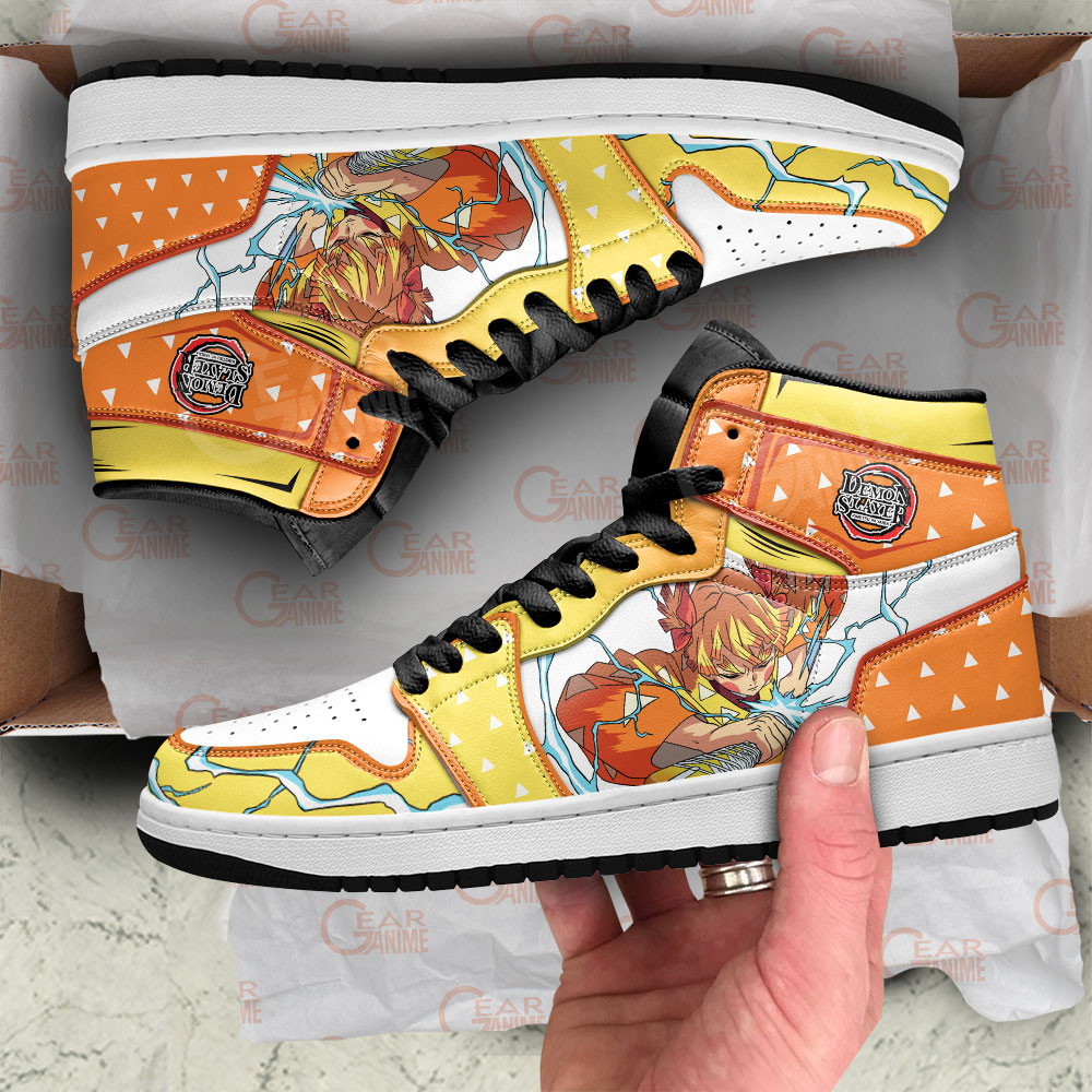 Zenitsu JD1s Sneakers Demon Slayer Anime Shoes, Air Jordan Hightop