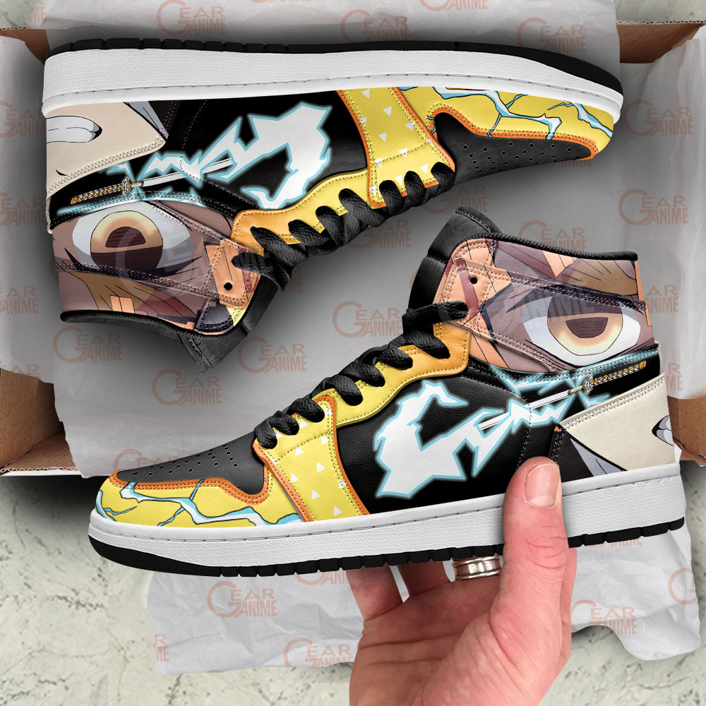 Zenitsu JD1s Sneakers Demon Slayer Anime Shoes, Air Jordan Hightop