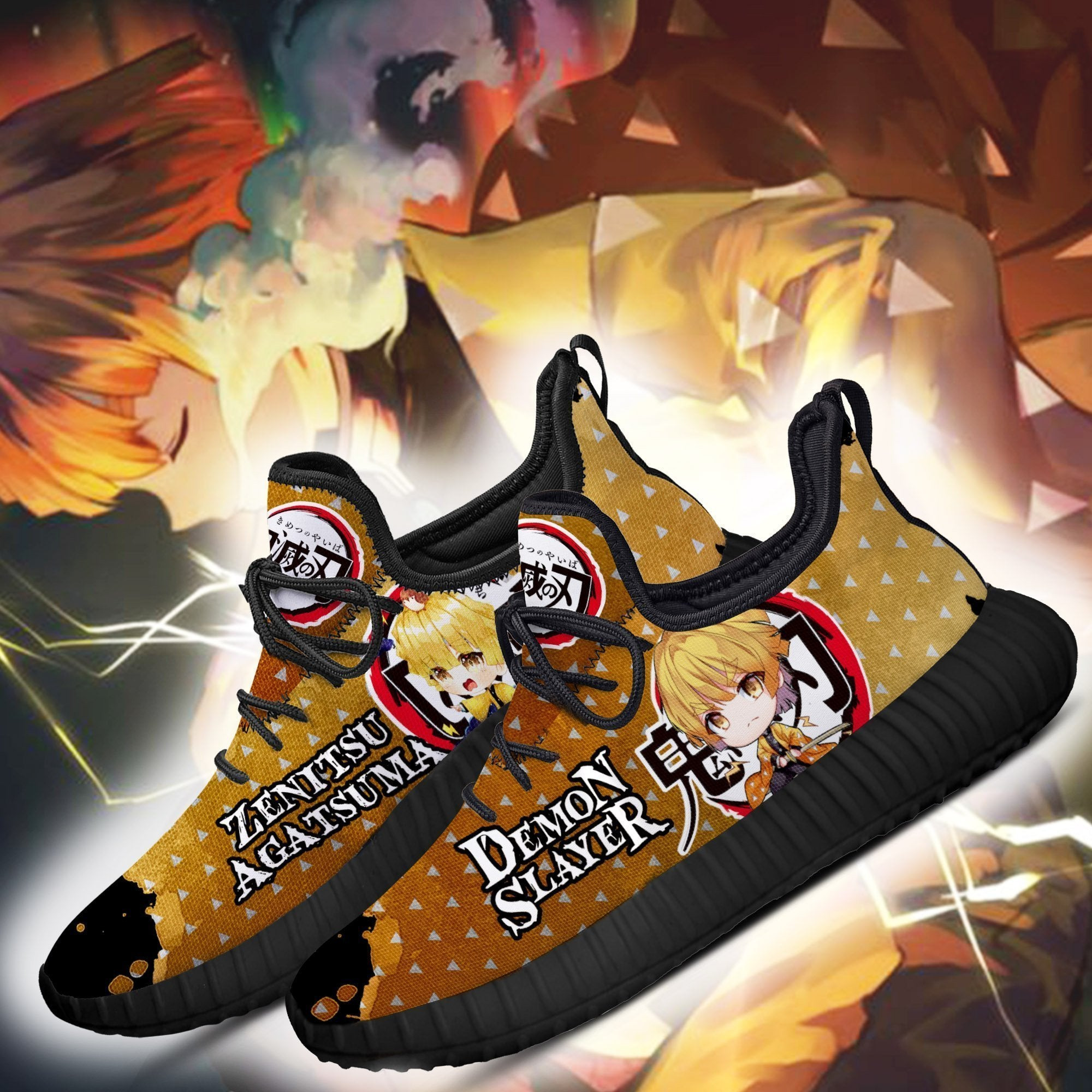 Zenitsu Reze Shoes Demon Slayer Anime Sneakers Fan Gift Idea