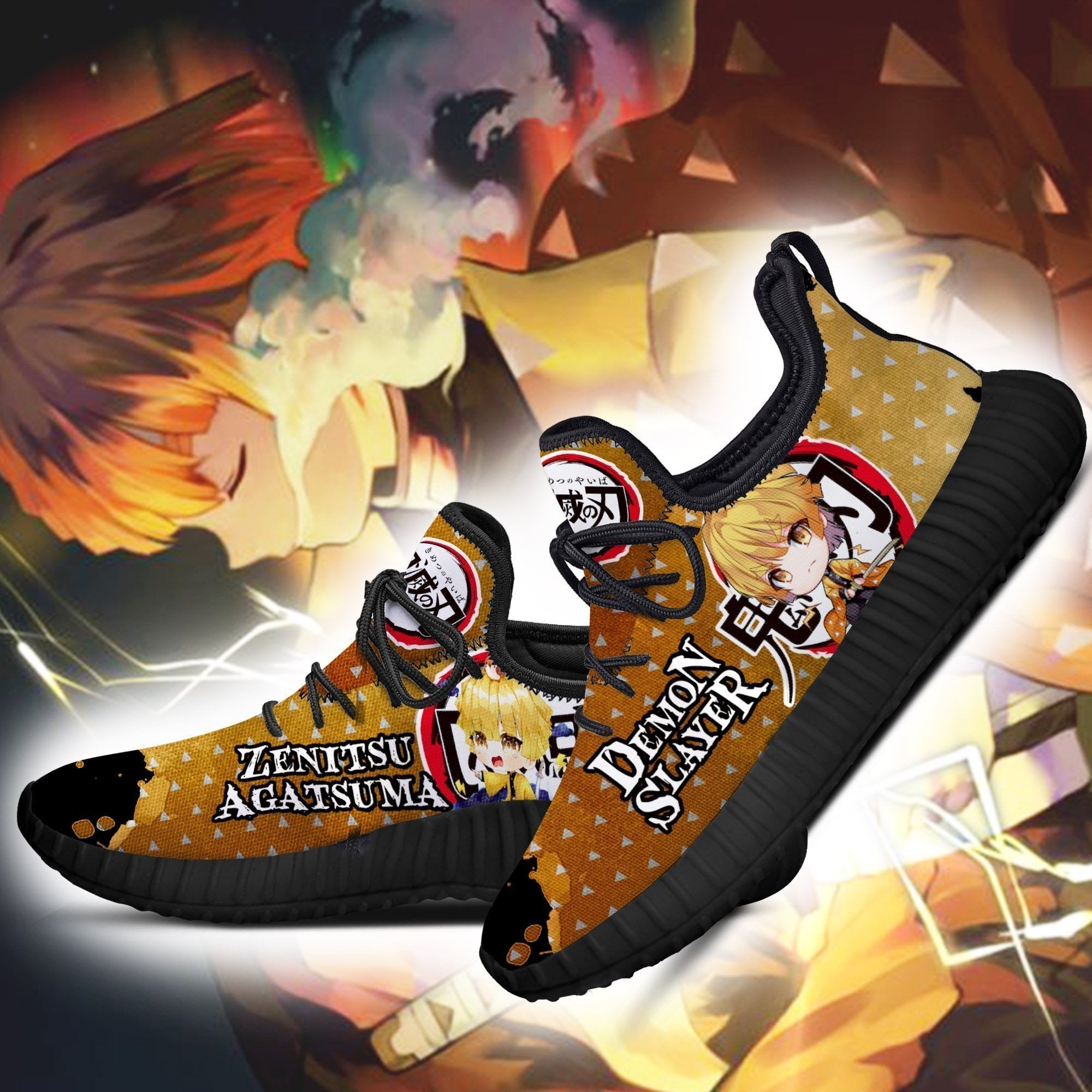 Zenitsu Reze Shoes Demon Slayer Anime Sneakers Fan Gift Idea