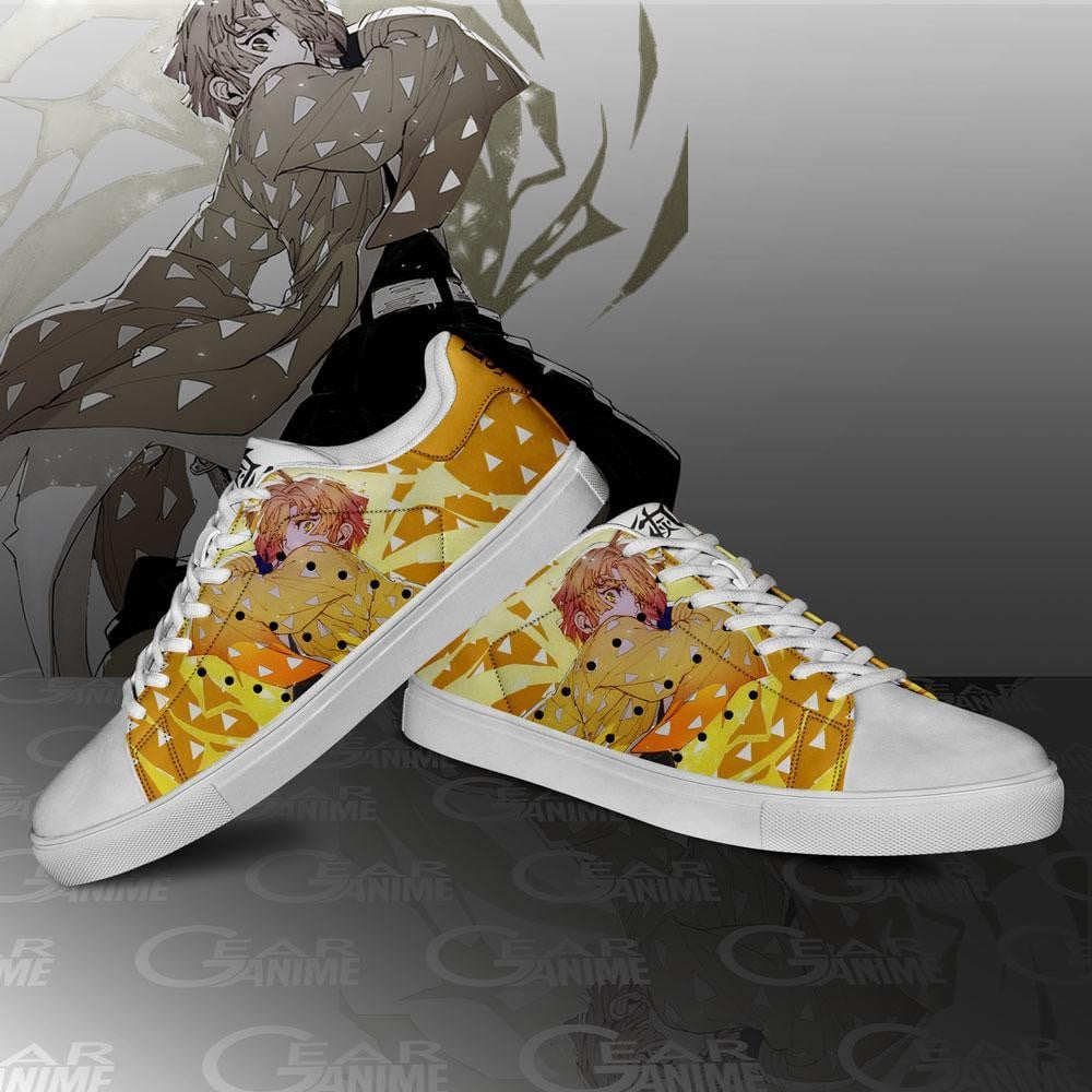 Zenitsu Skate Shoes Thunder Breathing Custom Demon Slayer Anime Shoes