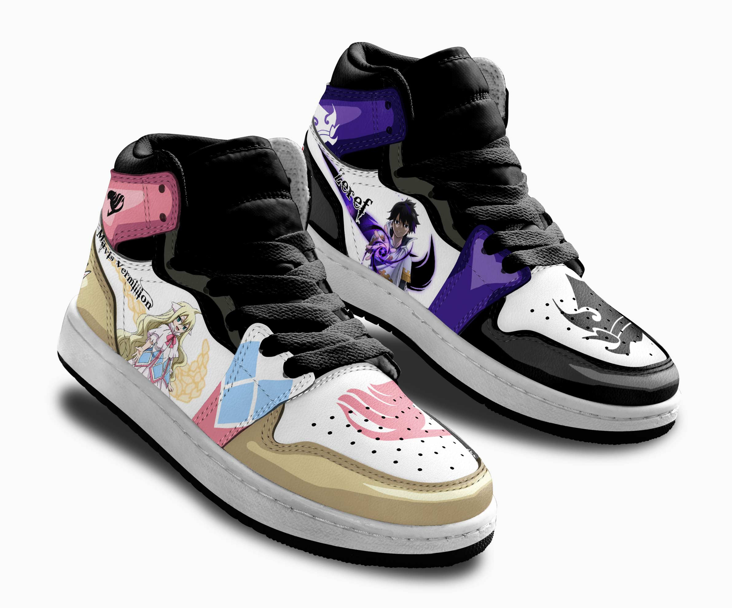Zeref and Mavis Kids Sneakers Custom Fairy Tail Anime Shoes For Kids