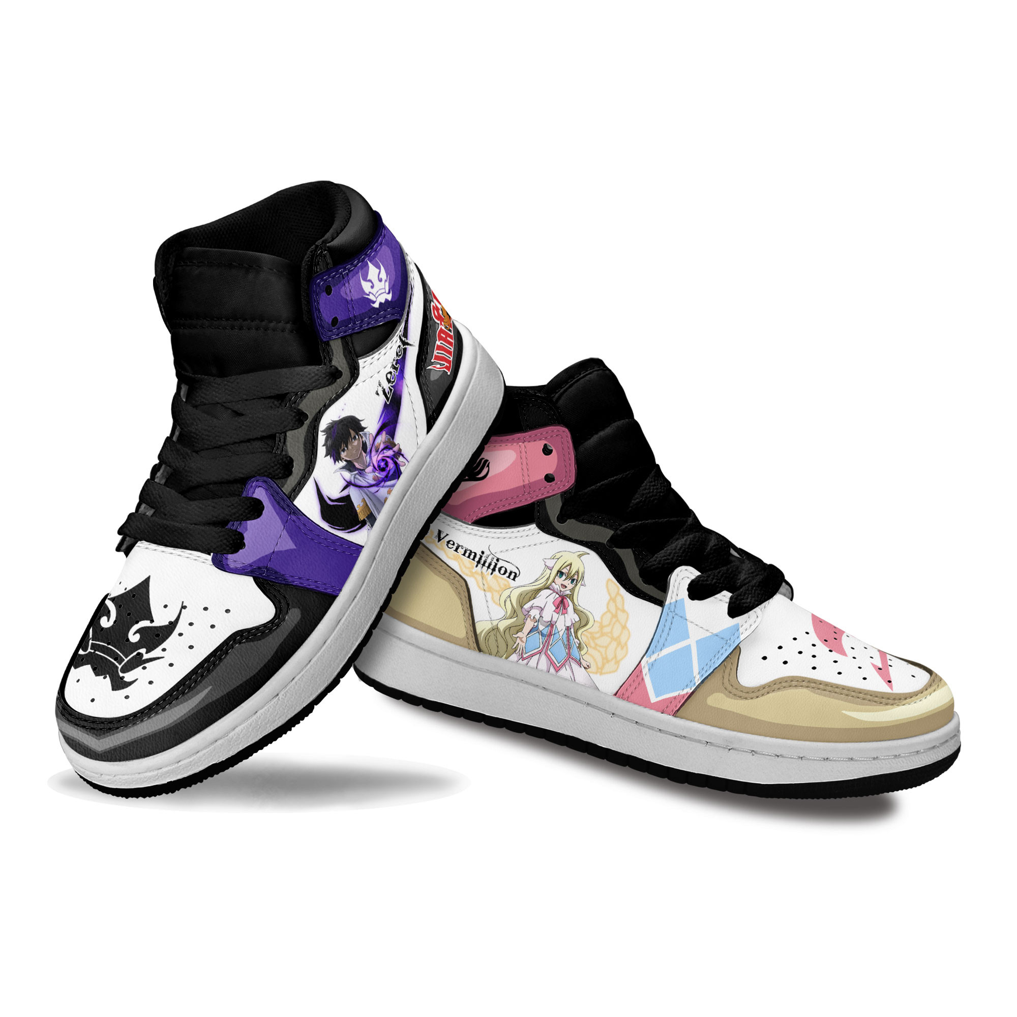 Zeref and Mavis Kids Sneakers Custom Fairy Tail Anime Shoes For Kids