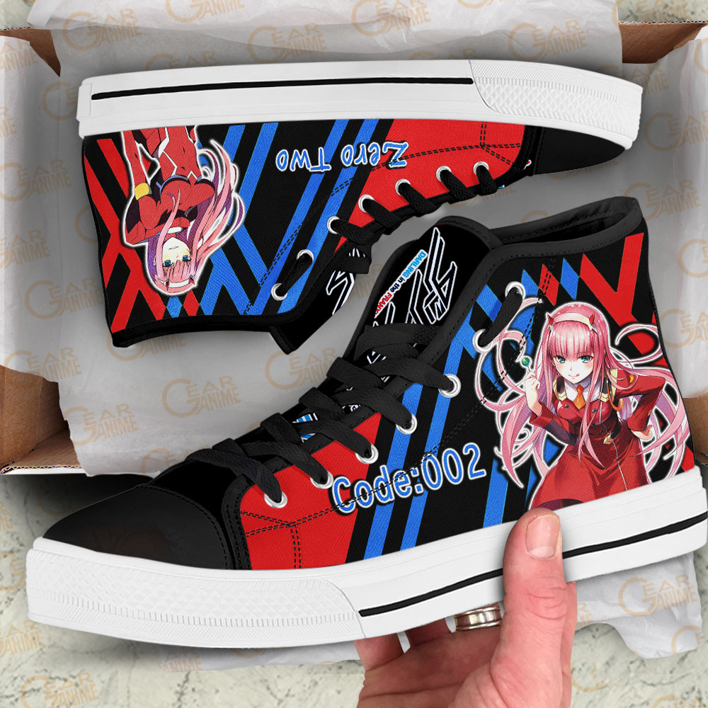 Zero Two Code 002 High Top Shoes Custom Darling In The Franxx Sneakers