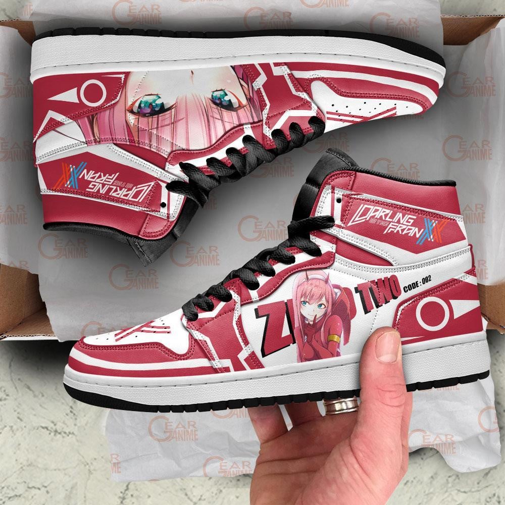 Zero Two Code 002 JD1s Sneakers Darling In The Franxx Anime Shoes, Air Jordan Hightop
