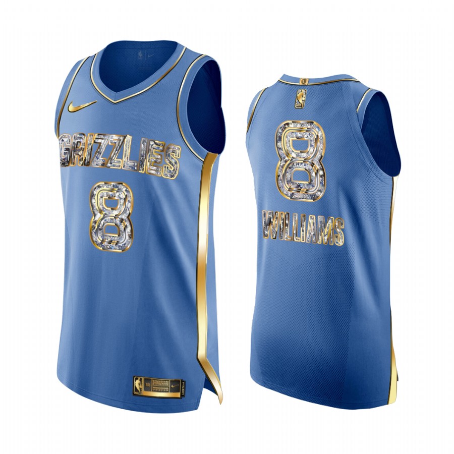 Ziaire Williams Grizzlies #8 2022 NBA Playoffs Jersey Blue Diamond Edition
