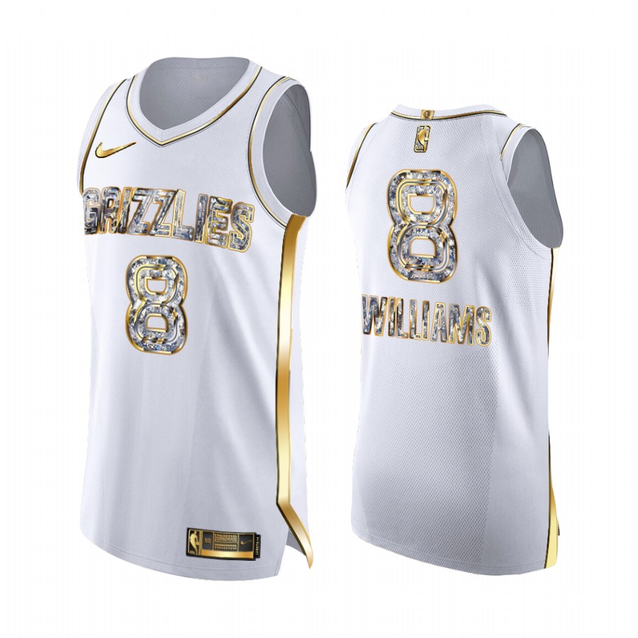 Ziaire Williams Grizzlies #8 2022 NBA Playoffs Jersey White Diamond Edition