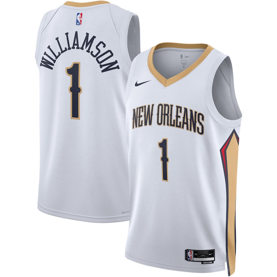 Zion Williamson 1 New Orleans Pelicans Men 2022/23 Swingman Stitched Jersey – Association Edition