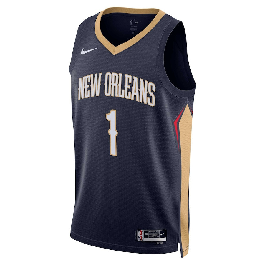 Zion Williamson 1 New Orleans Pelicans Men 2022/23 Swingman Stitched Jersey – Icon Edition