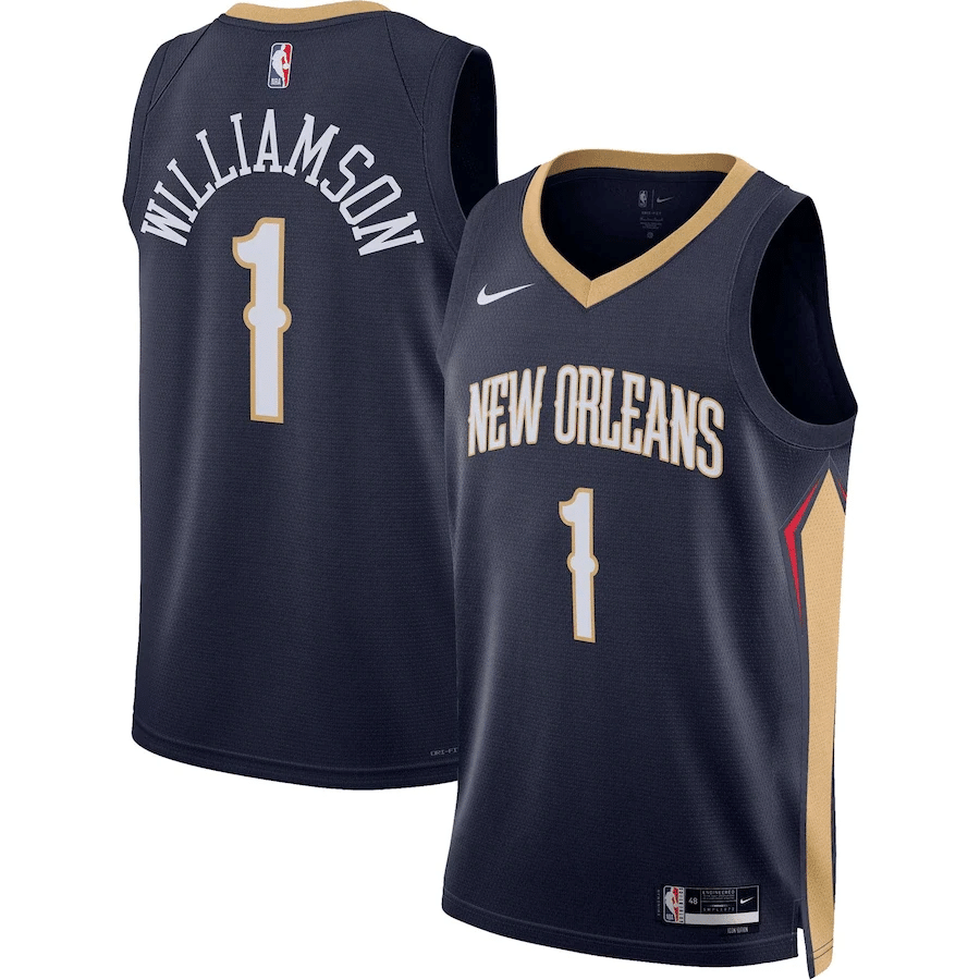 Zion Williamson 1 New Orleans Pelicans Men 2022/23 Swingman Stitched Jersey – Icon Edition