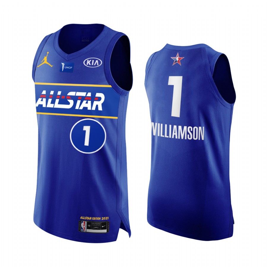 Zion Williamson 2021 All-Star Jersey Blue Western Conference Pelicans Uniform
