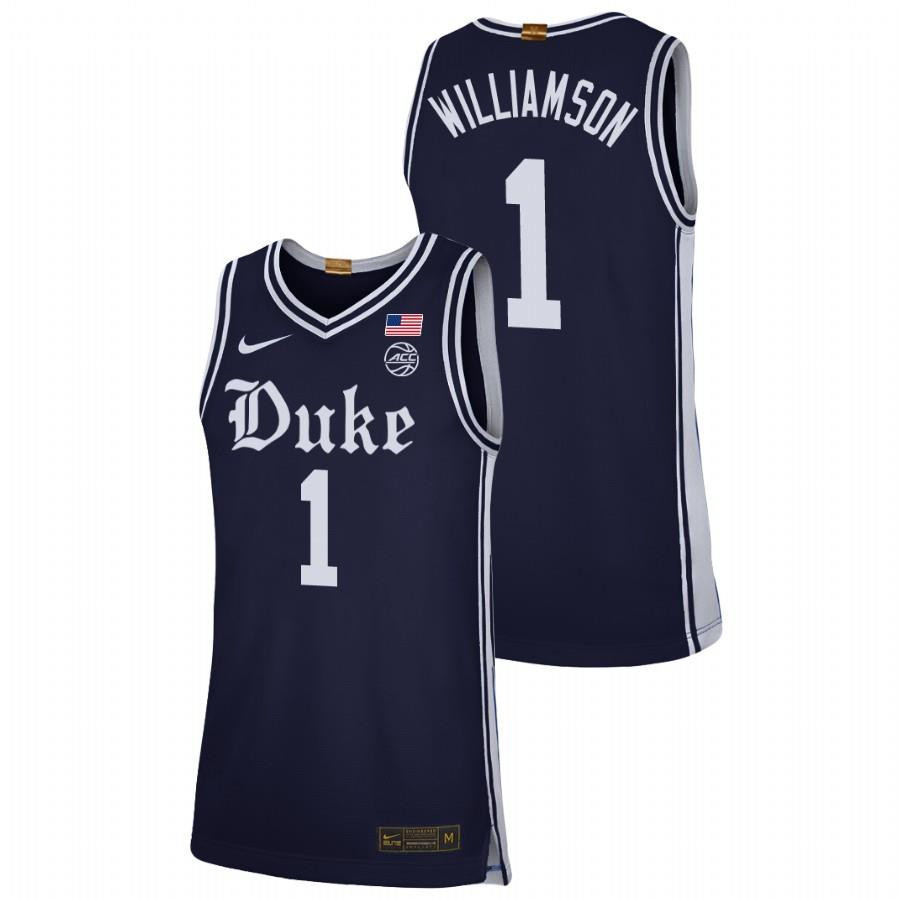 Zion Williamson Duke Blue Devils Navy Alternate Brotherhood Stitched Jersey