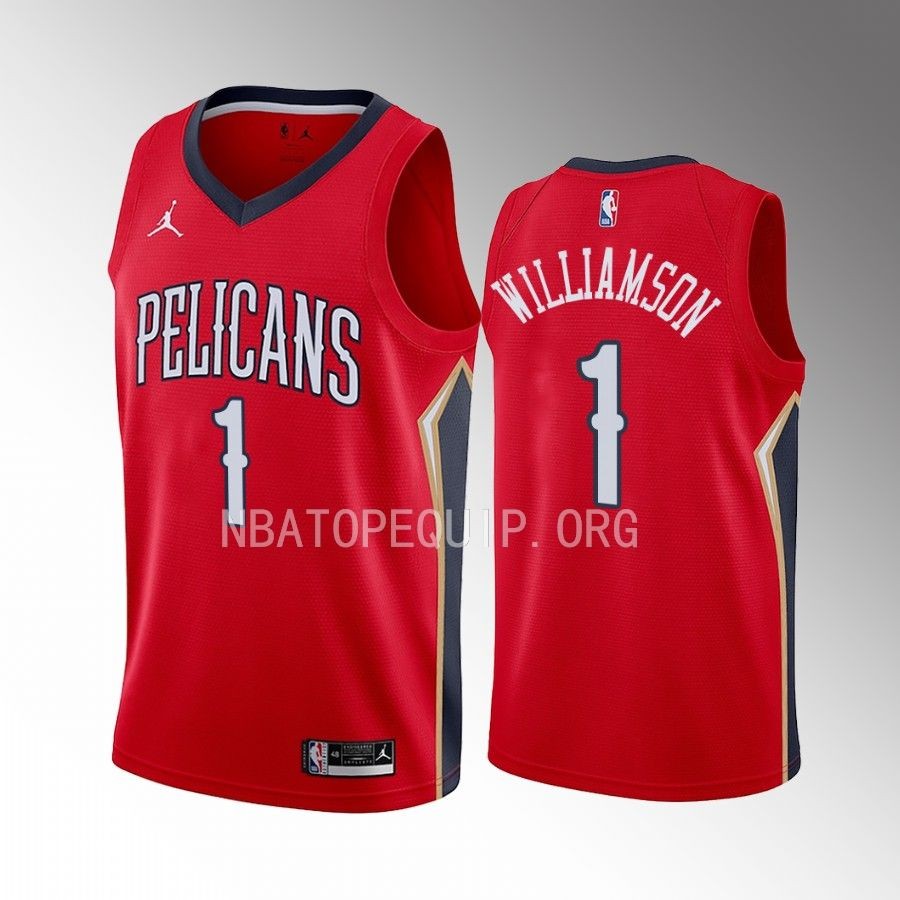 Zion Williamson New Orleans Pelicans #1 Red Jersey 2022-23 Statement Edition Swingman
