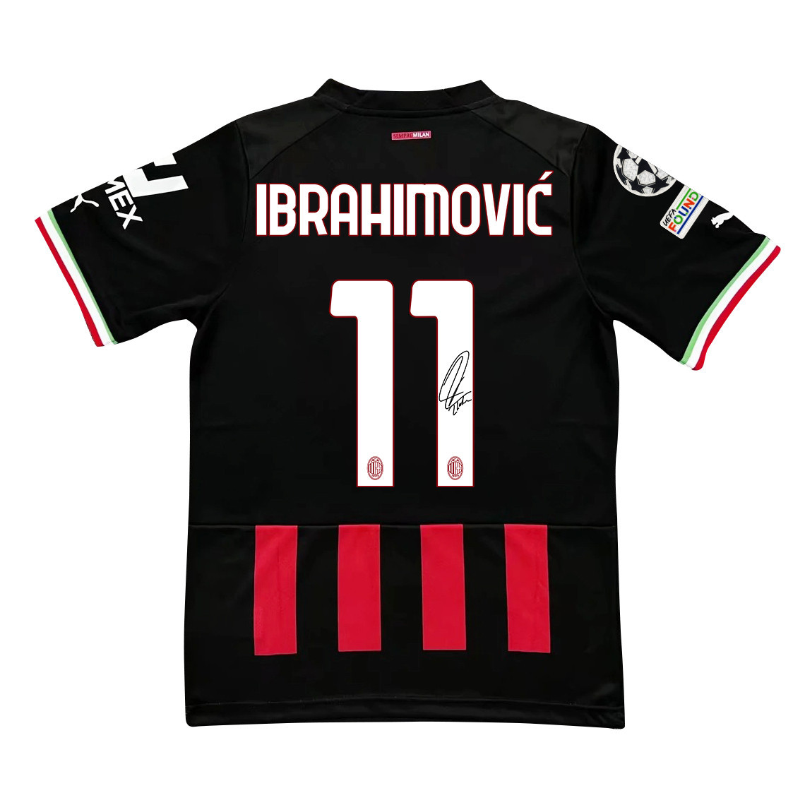 Zlatan Ibrahimovic 11 Signed AC Milan 2022/23 Home Men Soccer Jersey – Red/Black