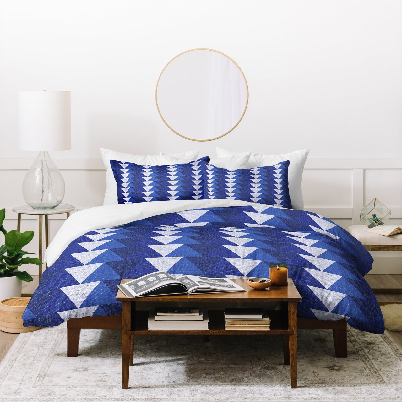 Zoe Wodarz Indigo Triangle Duvet Cover Bedding Set