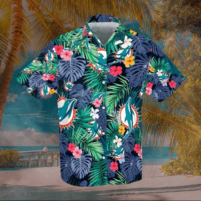 Zokastore Miami Dolphins Hawaiian Shirt Unisex 3D All Over Printed