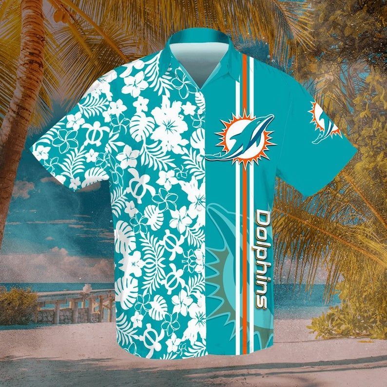 Zokastore Miami Dolphins Hawaiian Shirt Unisex 3D All Over Printed