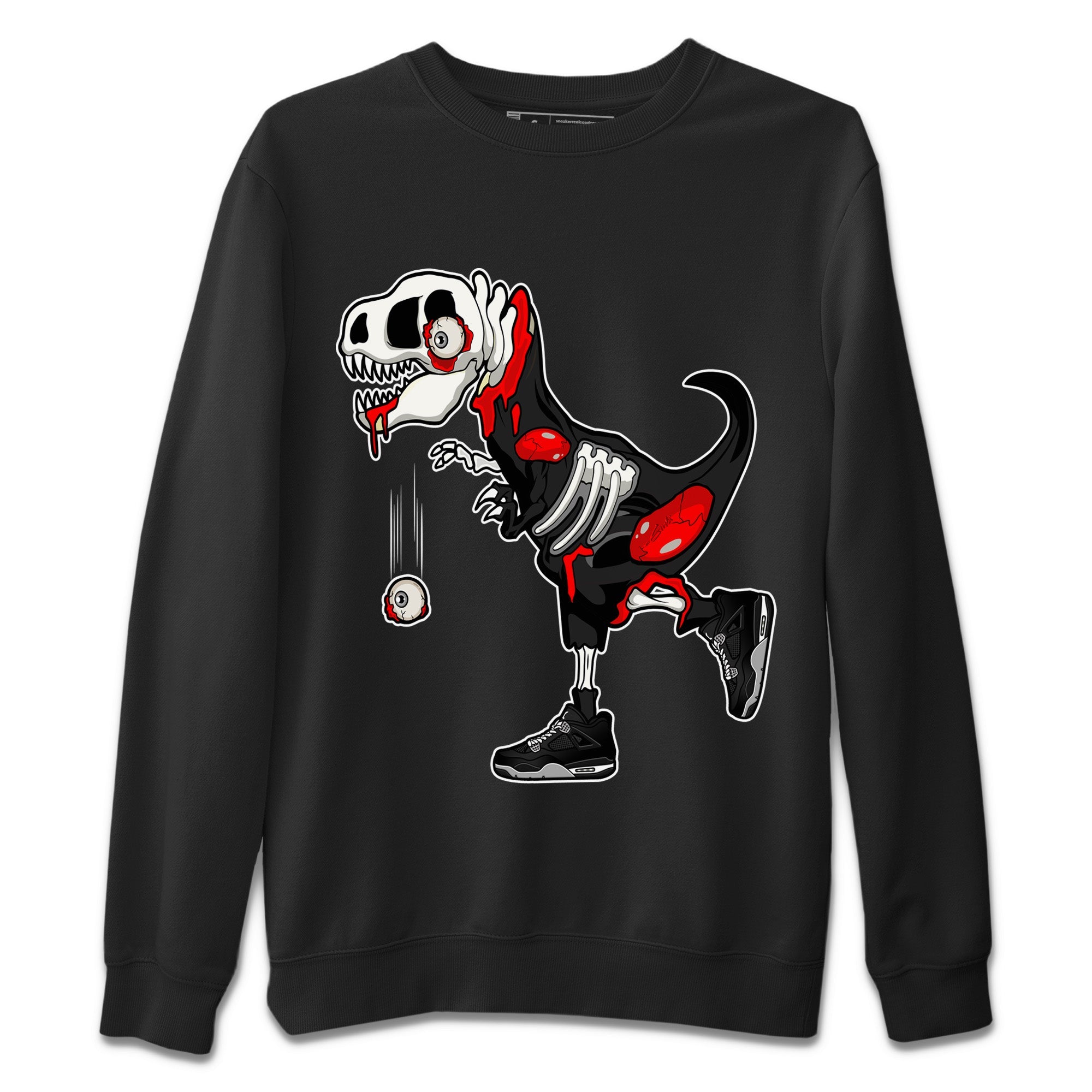 Zombie Dino Unisex Sweater – Air Jordan 4 Black Canvas, Sneakers Matching Sweater
