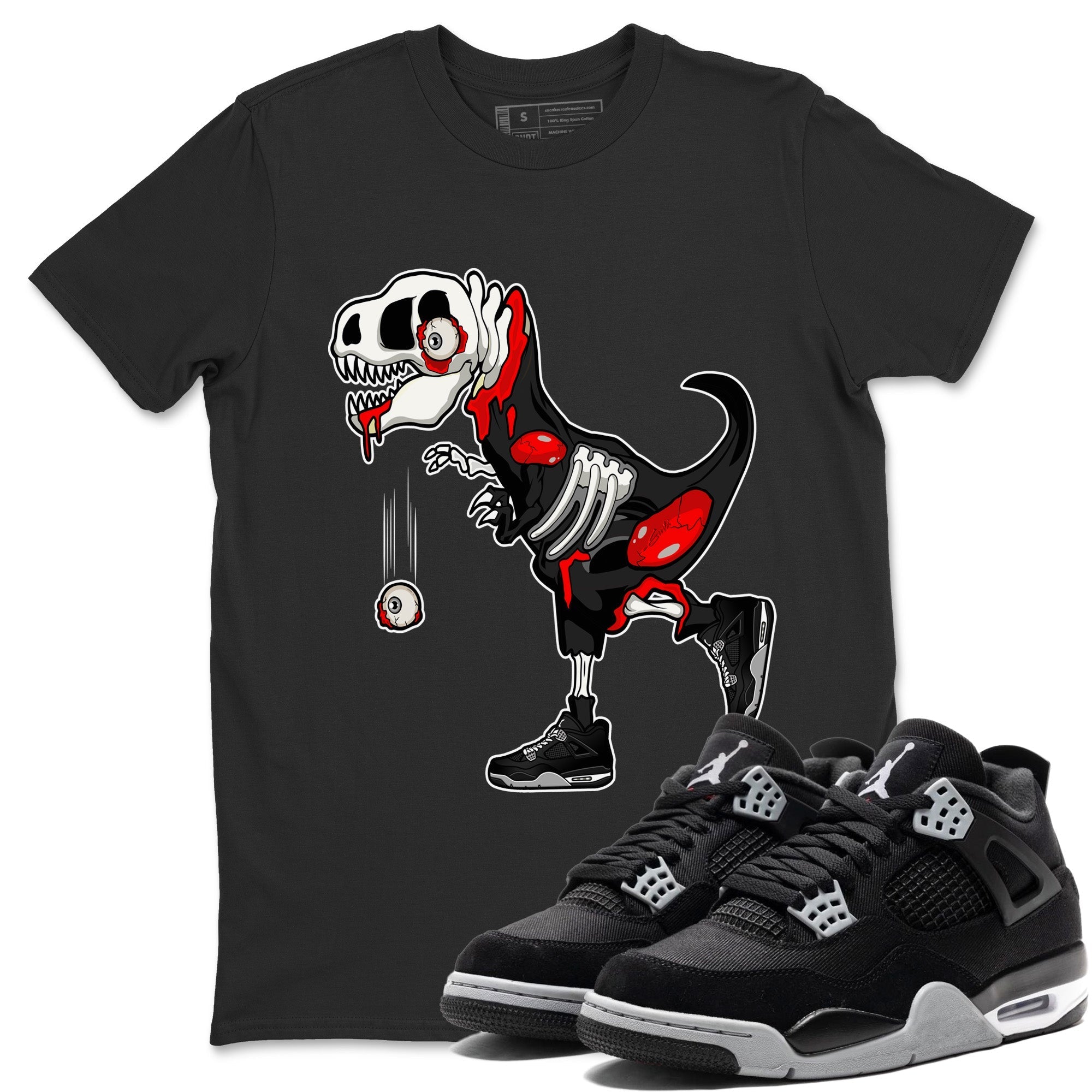 Zombie Dino Unisex Tshirt – Air Jordan 4 Black Canvas
