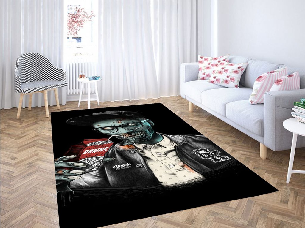 Zombie Living Room Modern Carpet Rectangle Rug