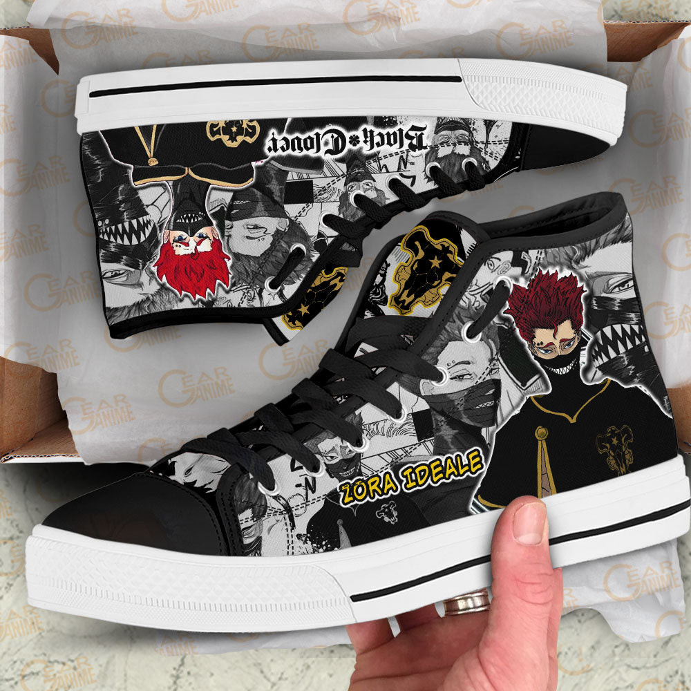 Zora Ideale High Top Shoes Custom Black Clover Anime Sneakers