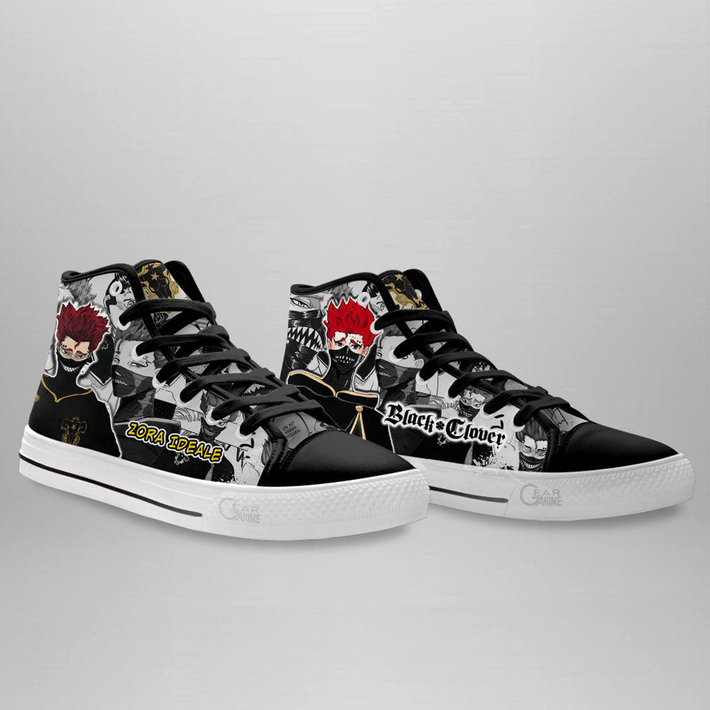 Zora Ideale High Top Shoes Custom Black Clover Anime Sneakers