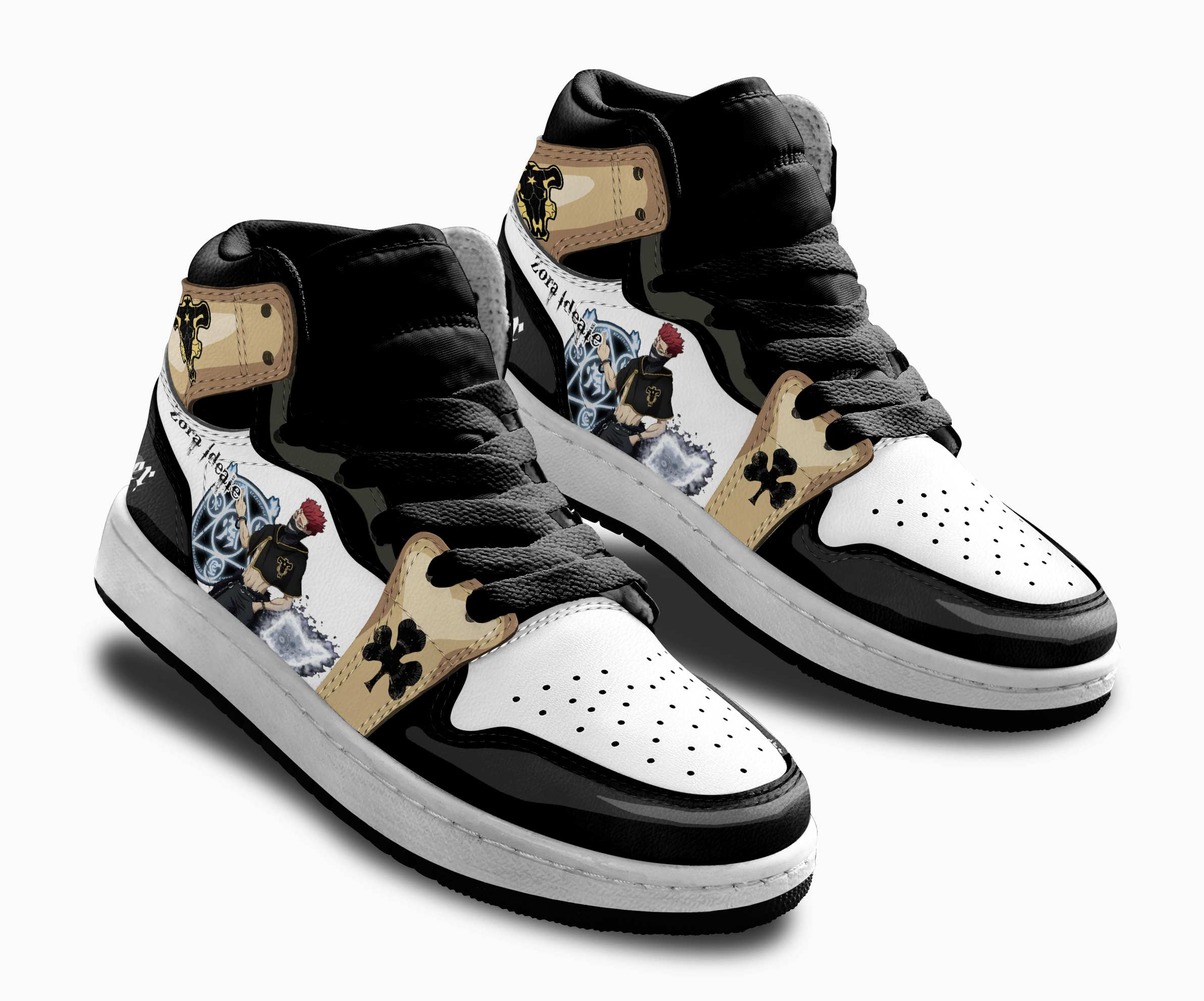 Zora Ideale Kids Sneakers Custom Black Clover Anime Shoes For Kids