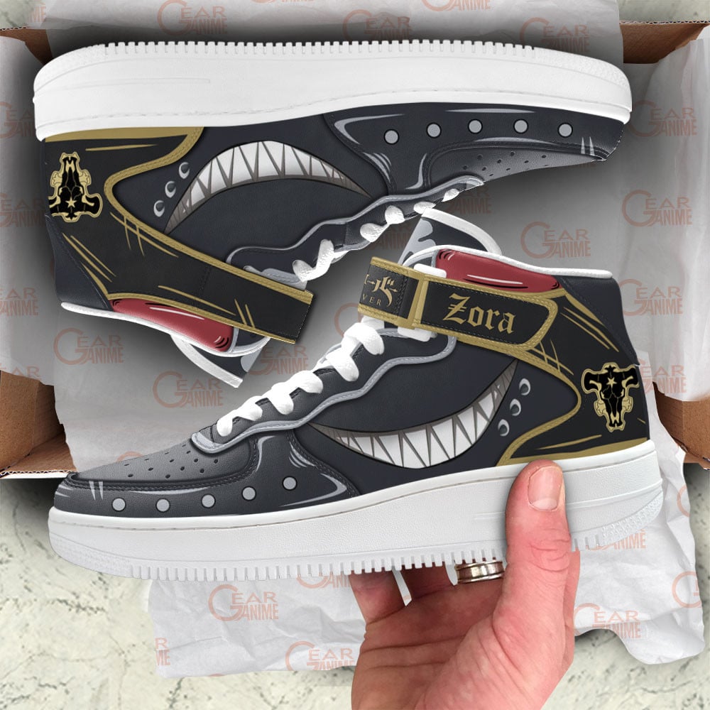 Zora Ideale Mask Sneakers Air Mid Custom Black Clover Anime Shoes