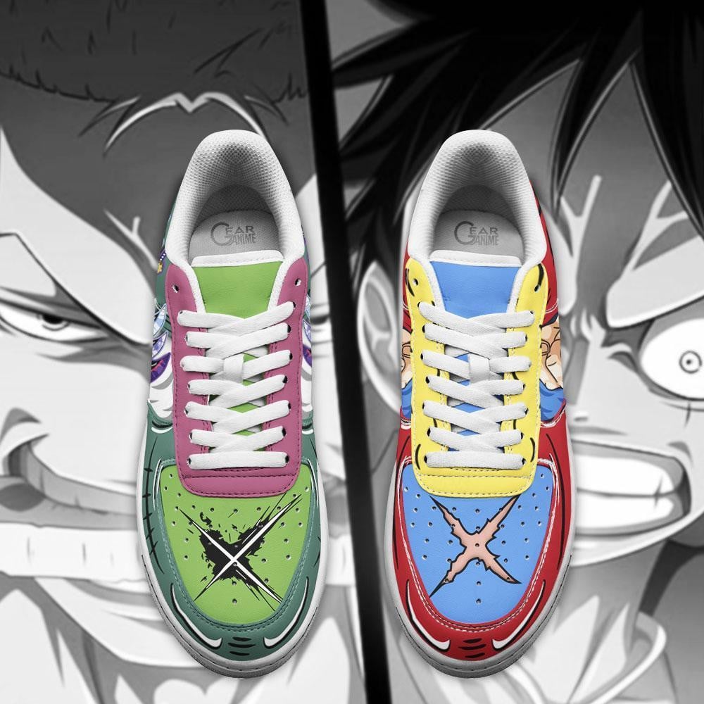 Zoro and Luffy Air Sneakers Custom Anime One Piece Shoes