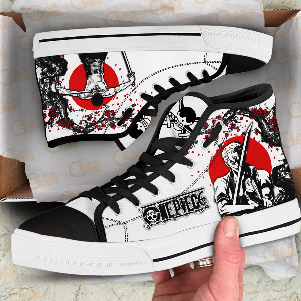 Zoro High Top Shoes Custom Anime One Piece Sneakers Japan Style