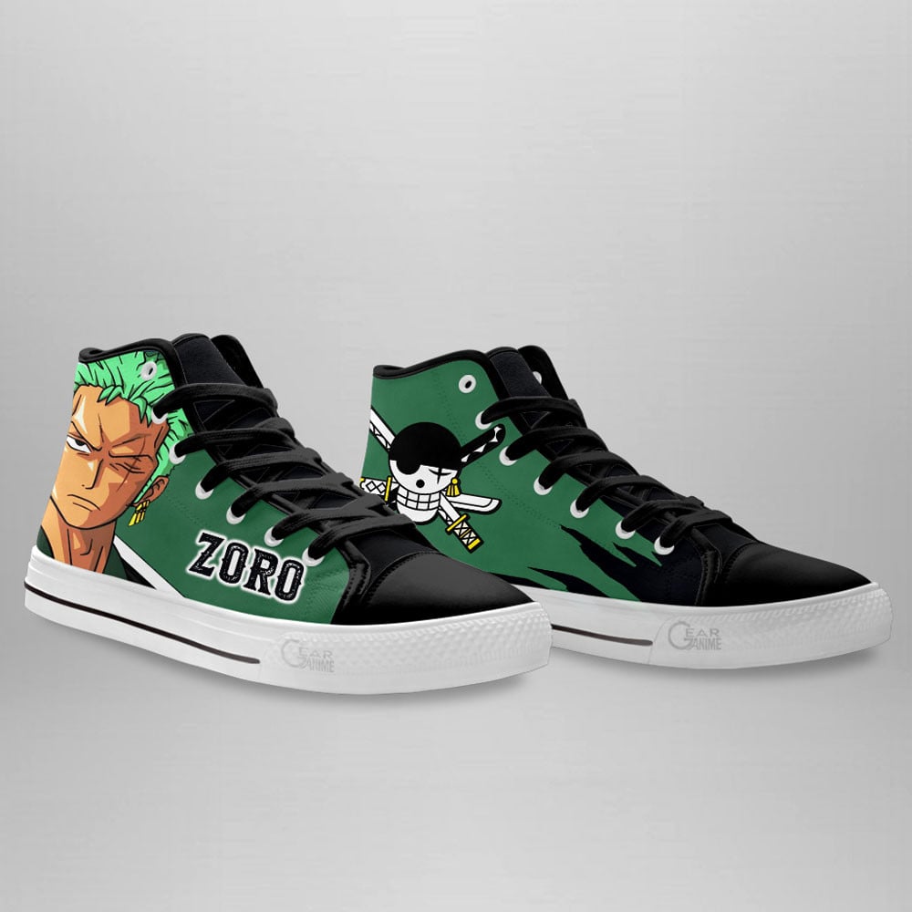 Zoro High Top Shoes One Piece Red Custom Anime Sneakers
