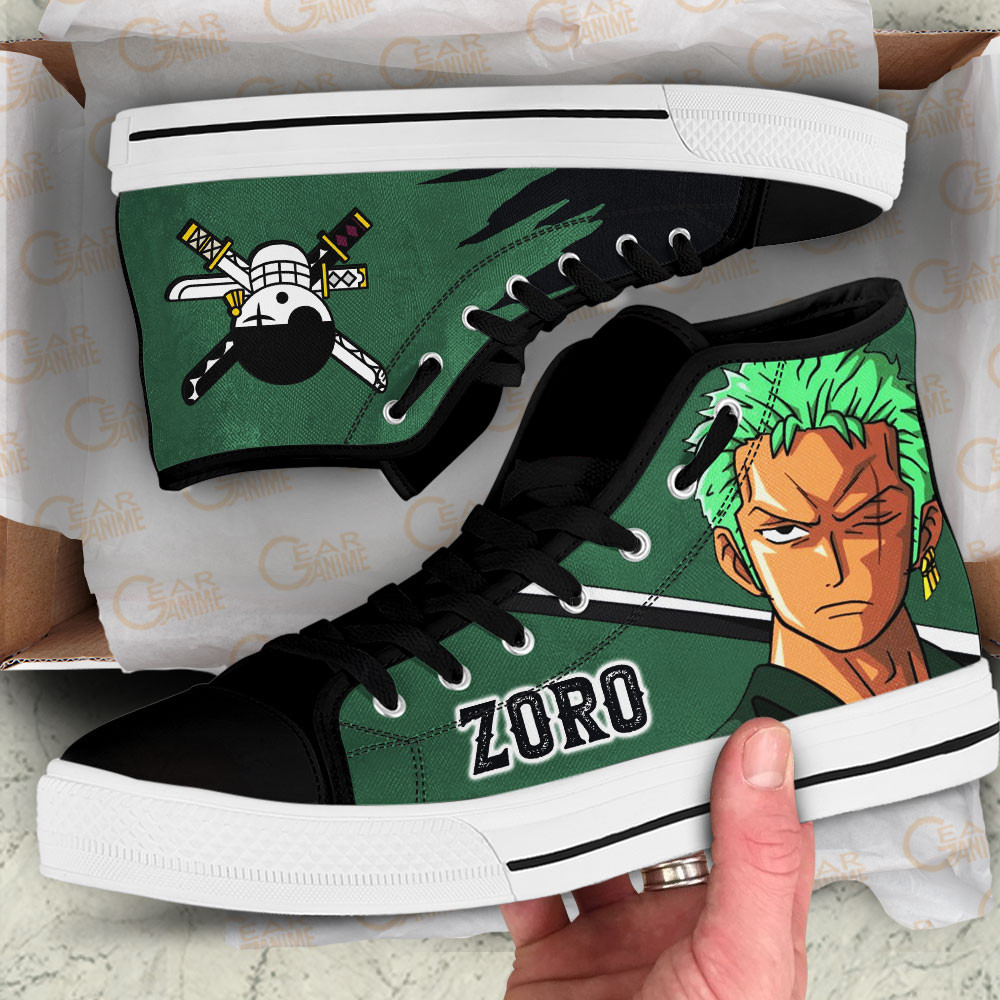 Zoro High Top Shoes One Piece Red Custom Anime Sneakers