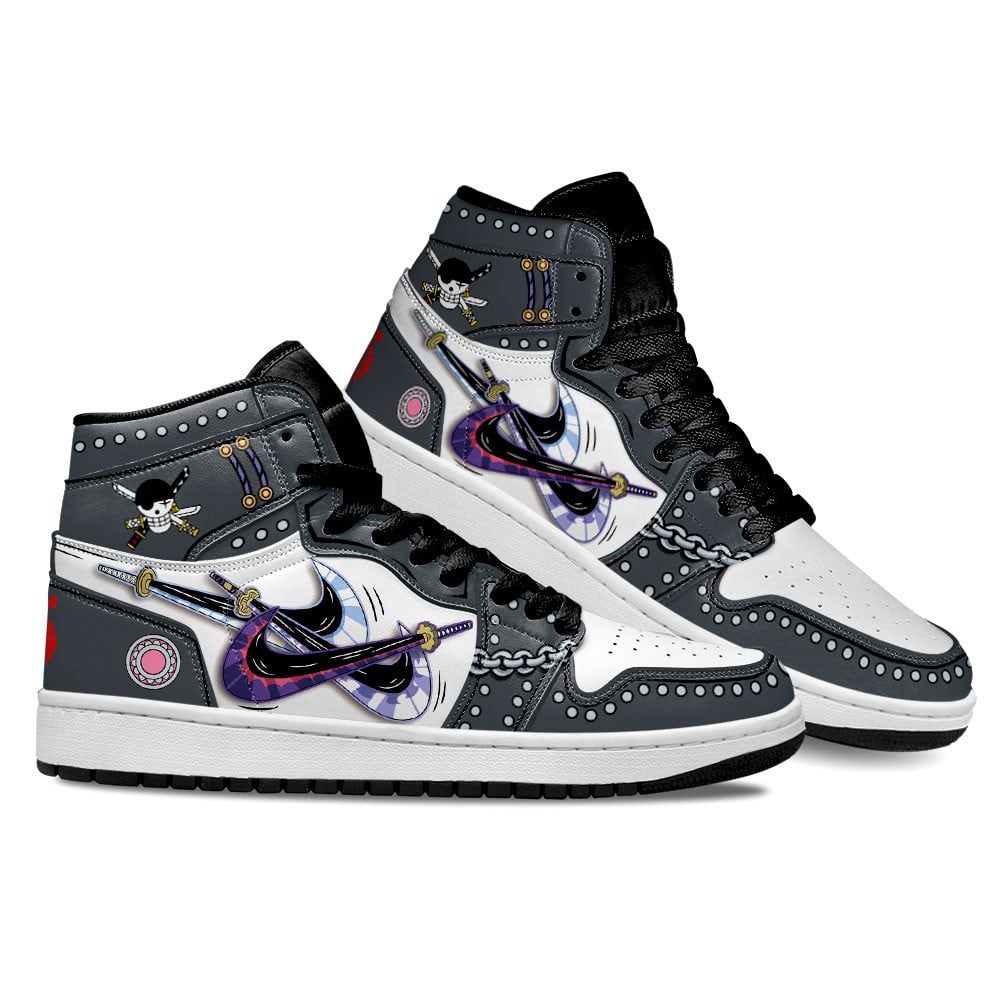 Zoro JD1s Sneakers One Piece Red Anime Shoes, Air Jordan Hightop