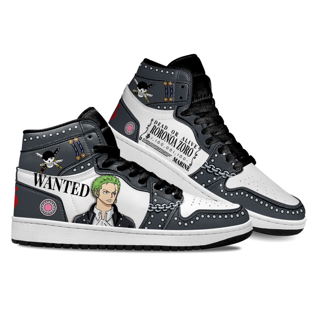 Zoro JD1s Sneakers One Piece Red Anime Shoes Perfect Gift, Air Jordan Hightop