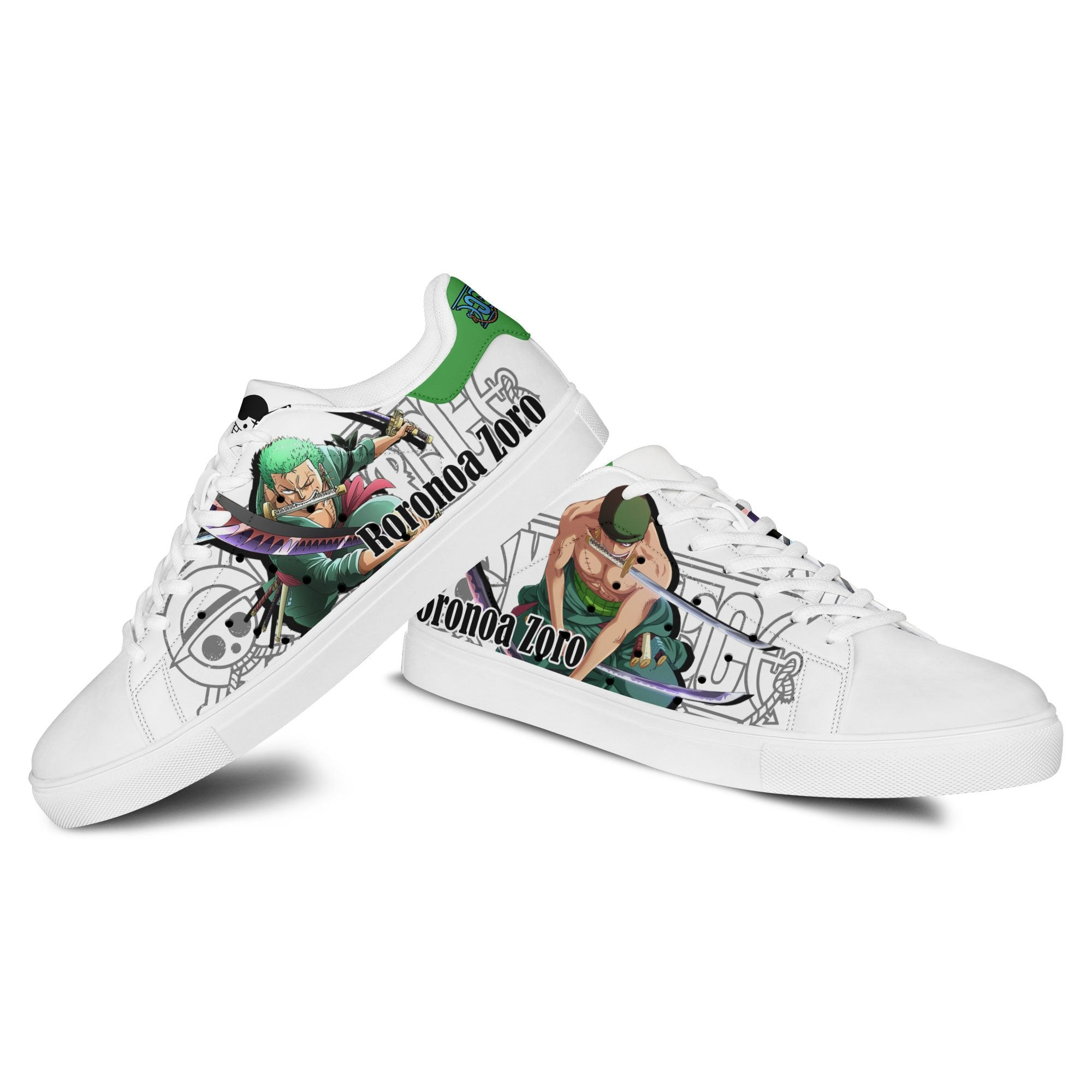 Zoro Skate Sneakers Custom Anime One Piece Shoes