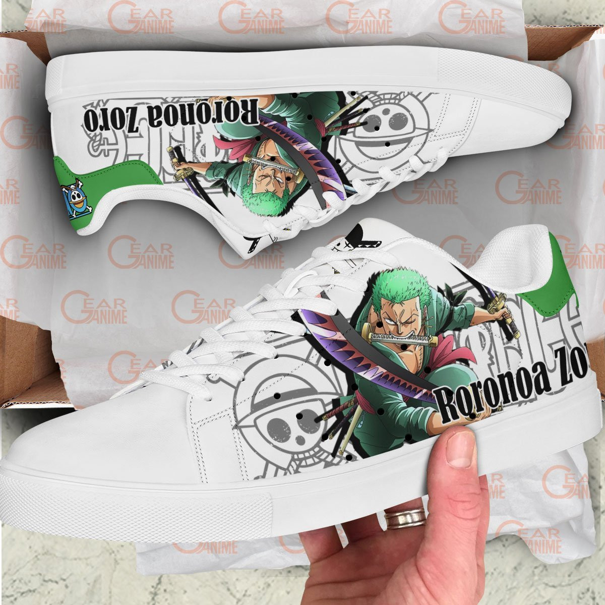 Zoro Skate Sneakers Custom Anime One Piece Shoes