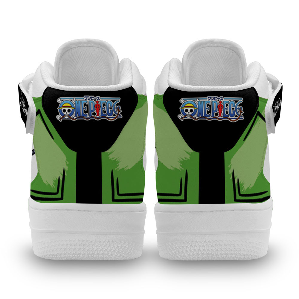 Zoro Sneakers Air Mid One Piece Custom Anime Shoes