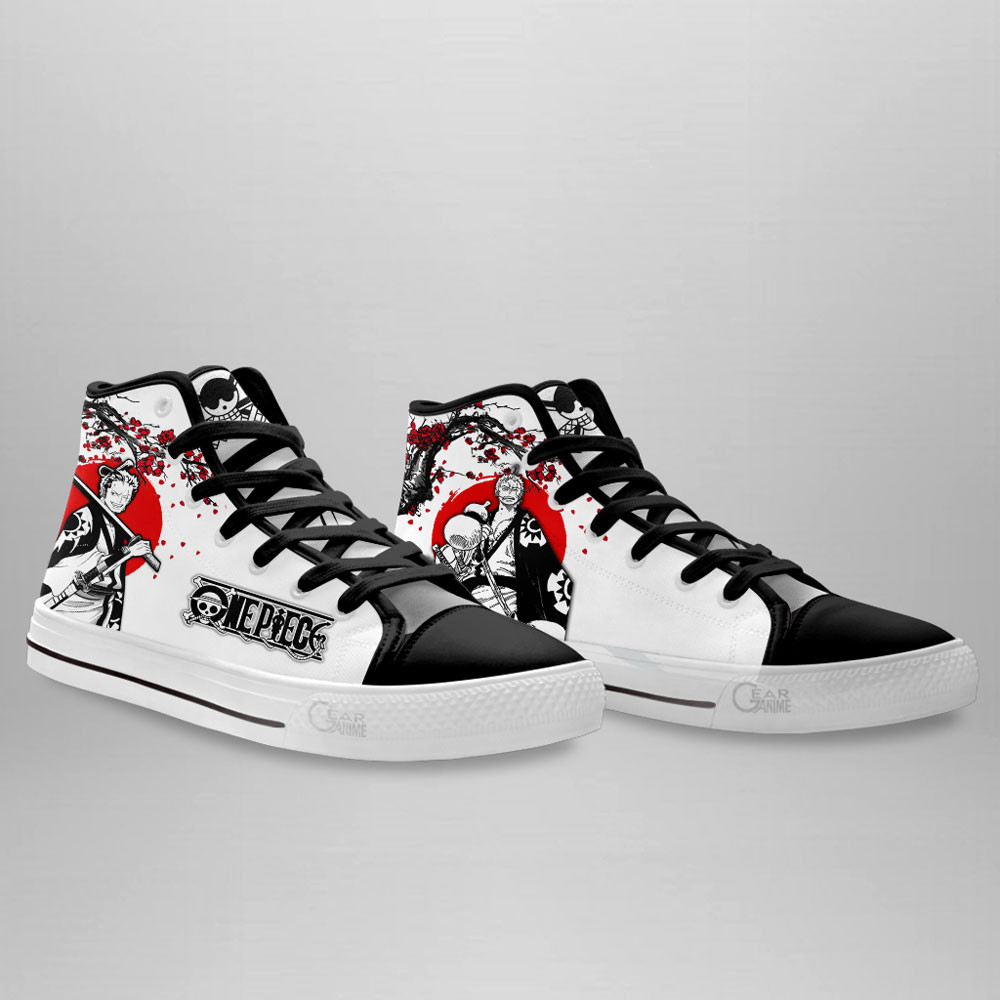 Zoro Wano Arc High Top Shoes Anime One Piece Sneakers Japan Style