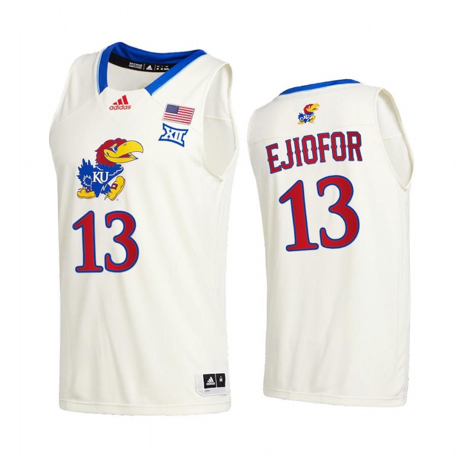 Zuby Ejiofor Kansas Jayhawks Cream Jersey Class of 2022